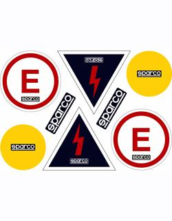 Sparco Extinguisher/Battery/Tow Decal Kit SPA-ASPA002